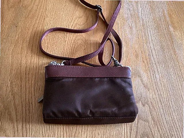 Baggallini Brown Lightweight 2 Section Organizer Crossbody Bag