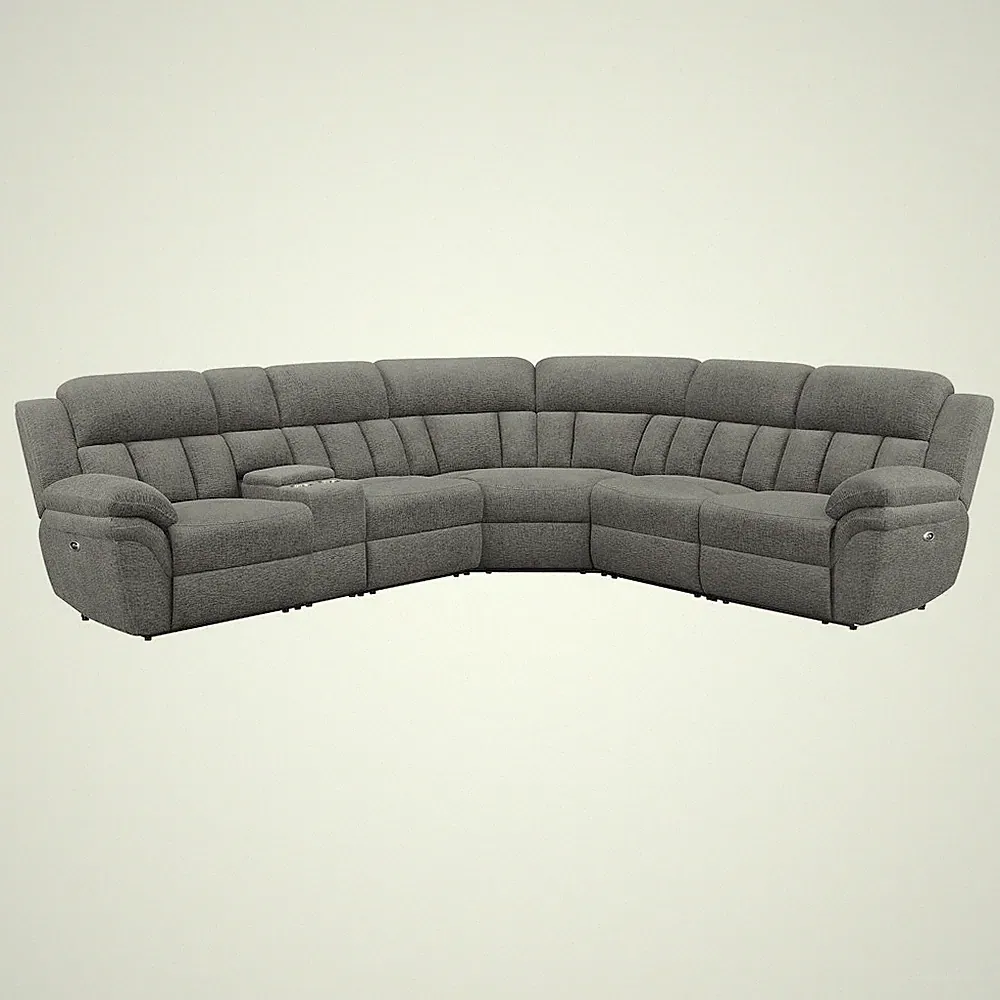 Bahrain 6-piece Modular Power Reclining Sectional Charcoal