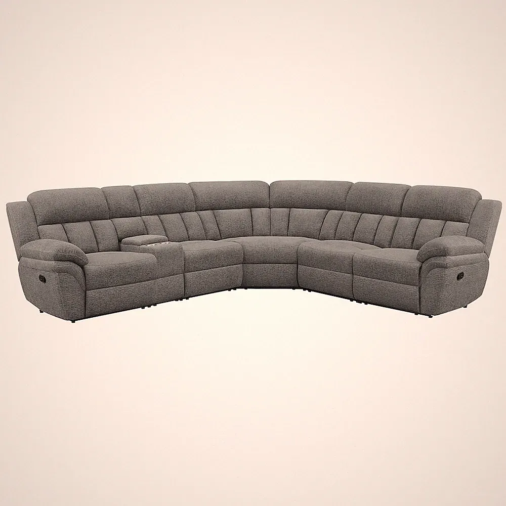 Bahrain 6-piece Modular Reclining Sectional Sofa Charcoal