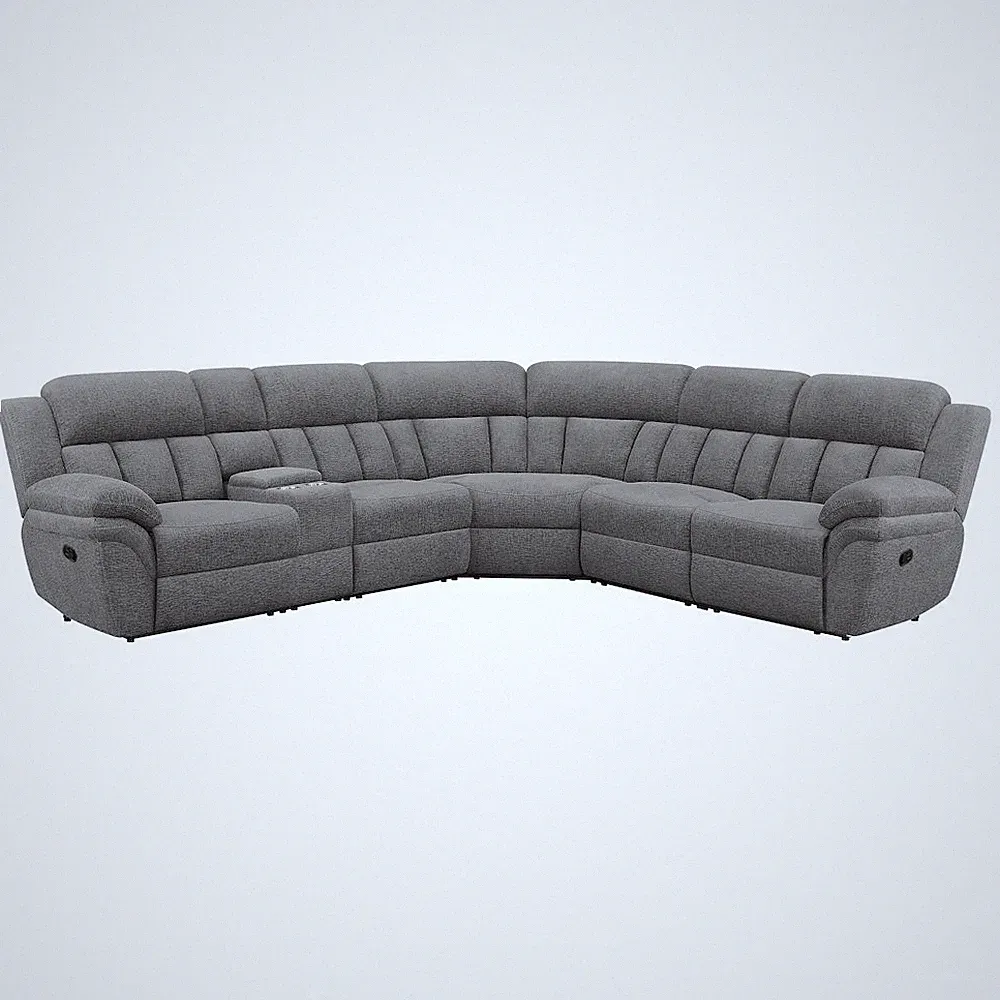 Bahrain 6-piece Modular Reclining Sectional Sofa Charcoal