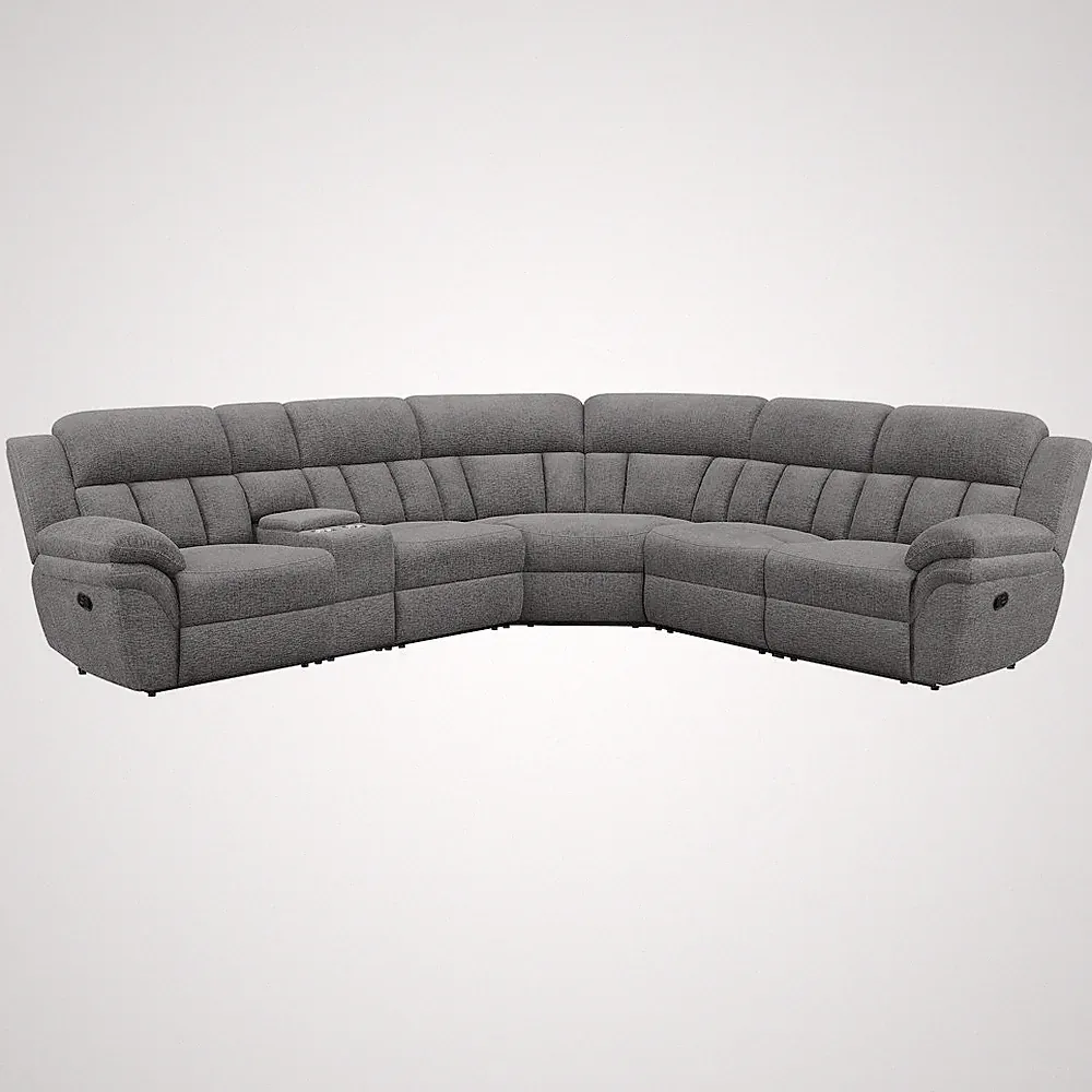 Bahrain 6-piece Modular Reclining Sectional Sofa Charcoal