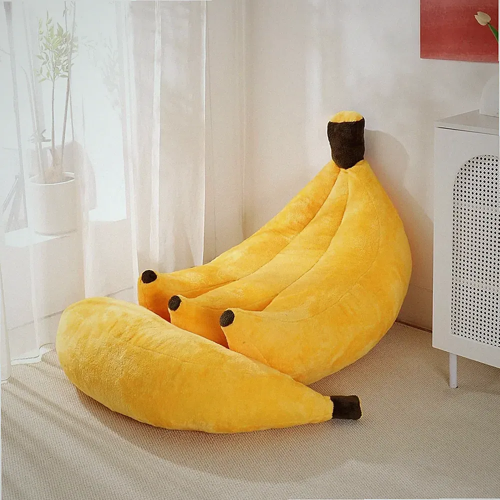 Banana Bean Bag Chair W/ Ottoman Floor Sofa Bed W/ Footrest Comfy Convertible