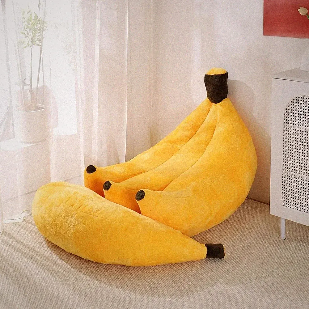 Banana Bean Bag Chair with Ottoman Floor Sofa Bed w/Footrest Convertible Lounger
