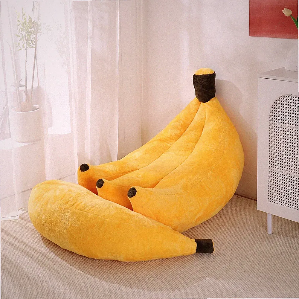 Banana Bean Bag Chair with Ottoman, Floor Sofa Bed with Footrest, Comfy Conve...