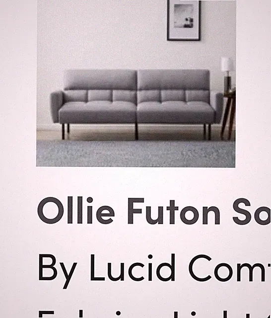 Barely Used Futon Sofa Bed Gray Tufted Polyester 70x32