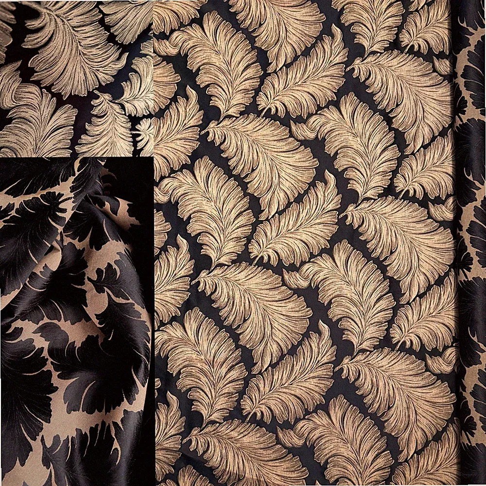 Baroque Hollywood Regency Upholstery Fabric 3.6yd Jacobean Acanthus Brocade NEW