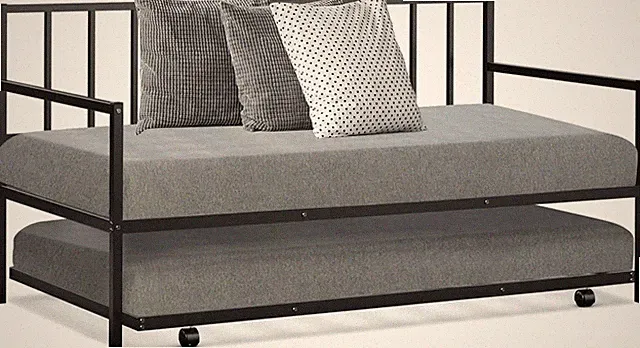 Base De Metal Twin Size Sofa Cama Individual Con Nido Desplegable Para Cuarto