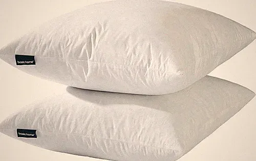 basic home® Hotel-Style 18x18 Goose Feather Pillow Insert for Sofa & Bed - 100%