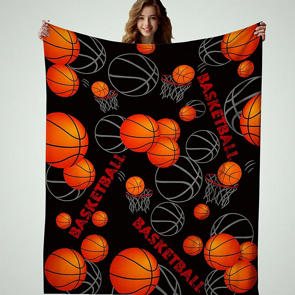 Baskteball Blanket Gifts Soft Cozy Soccer Throw Blanket Sofa Bedroom Home Dec...