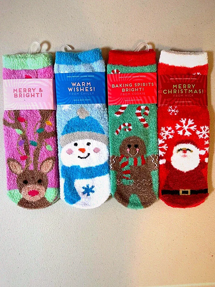 Bath & Body Works SOCKS SHEA-INFUSED LOUNGE SOCK Non Skid Bottom DEC PICK 1