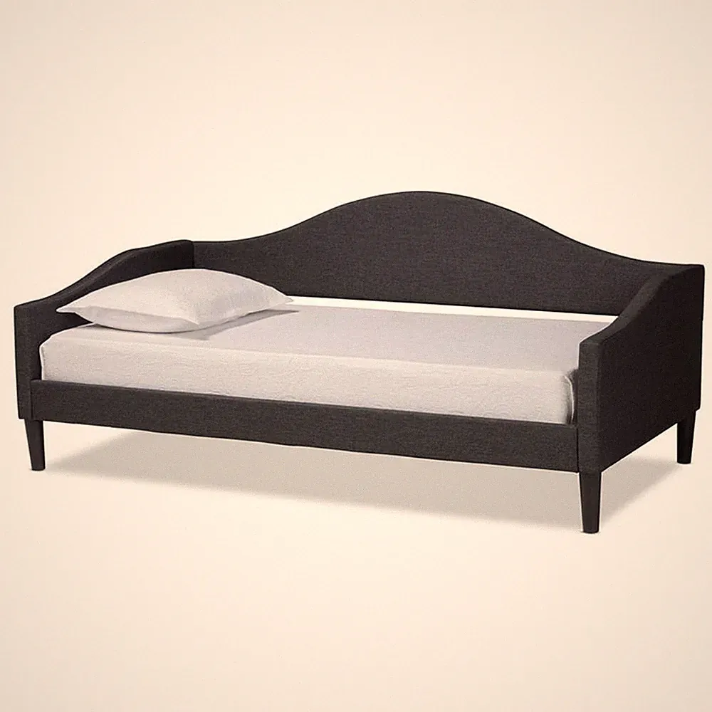 Baxton Studio Milligan Charcoal and Dark Brown Finished Wood Twin Size Daybed