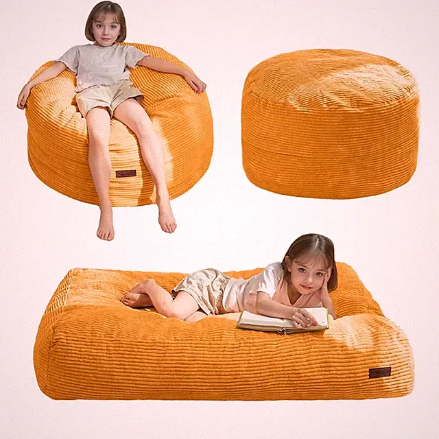 Bean Bag Chair Bed for Kids, Convertible Bean Bag Folds from Lazy Chair to Fl...