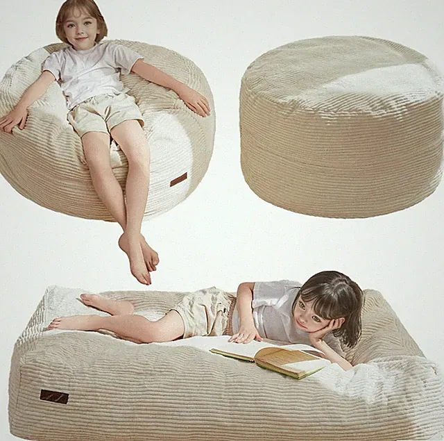 Bean Bag Chair Bed for Kids, Convertible Bean Bag Folds from Lazy Chair to Floor