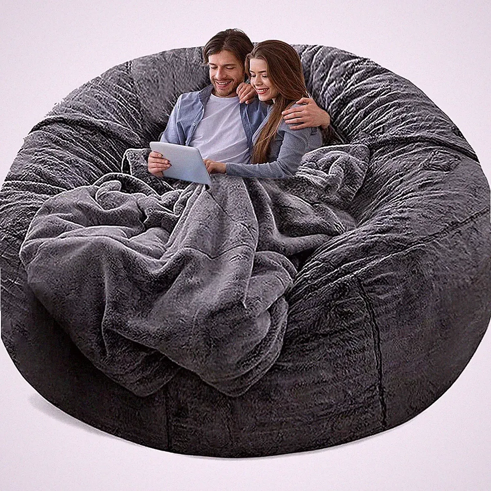 Bean Bag Chair Cover, Big Round Lazy Sofa Bed Cover for Adults (No Filler)