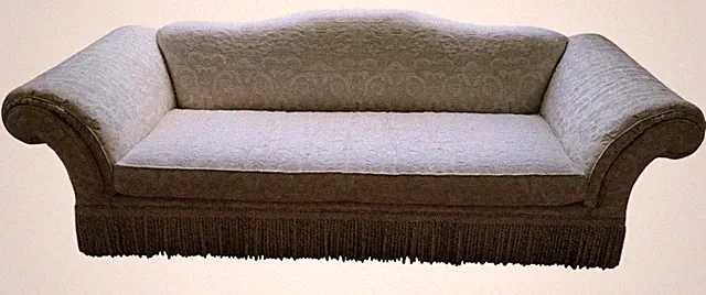 Beautiful French Provincial Style Full-Size Sofa – VGC –GORGEOUS EMBOSSED FABRIC