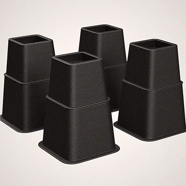 Bed Furniture Risers 8 Pack Heavy Duty Stackable Couch Table Leg Extenders Black