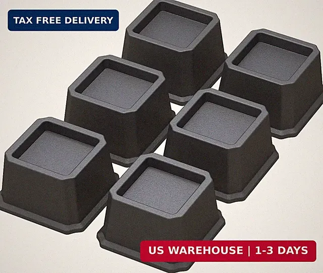 Bed Risers 2 Inch Heavy Duty Bed Elevators, Set of 6 Lifts Up 2000 lbs Furniture