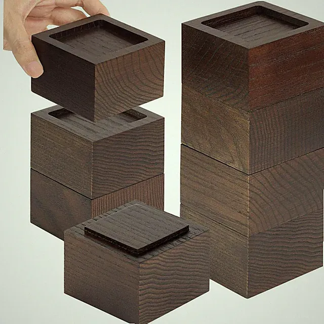 Bed Risers (Set of 8) Furniture Risers Lifts Height 2", Oak Solid Wooden Risers