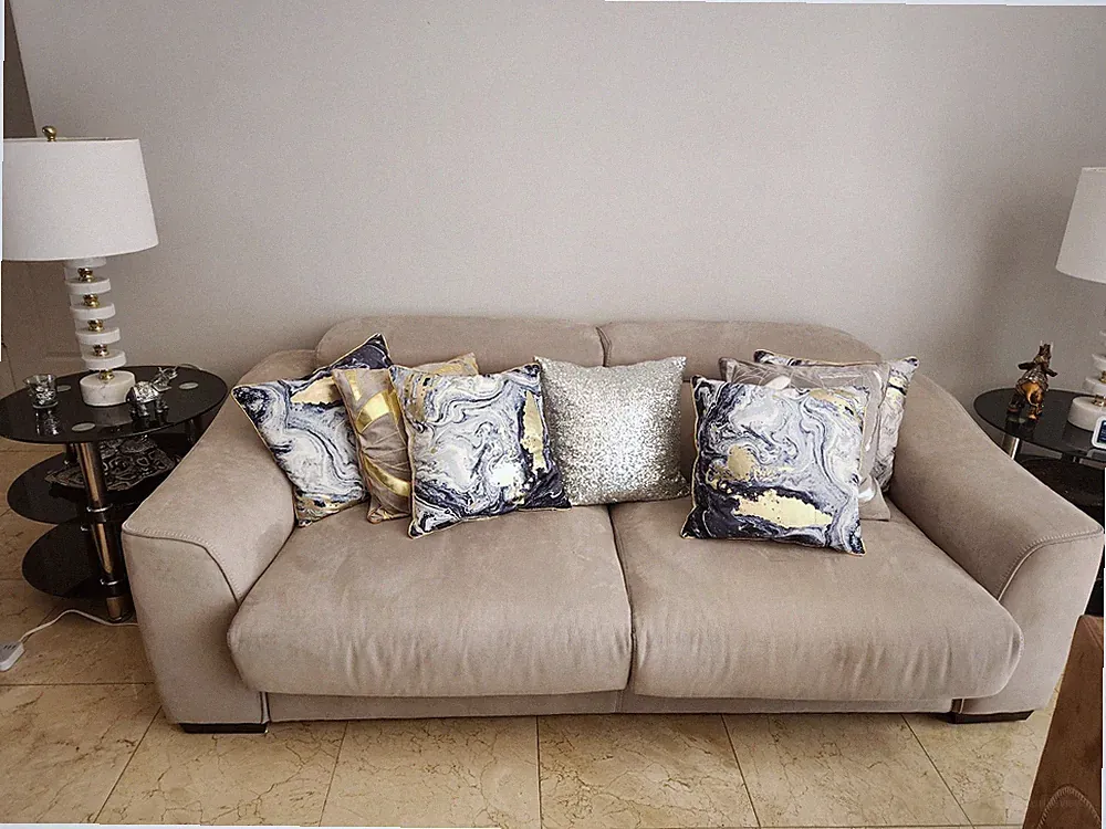 Bed sofa without use. Brand new, contemporary, beige, matches with all furniture
