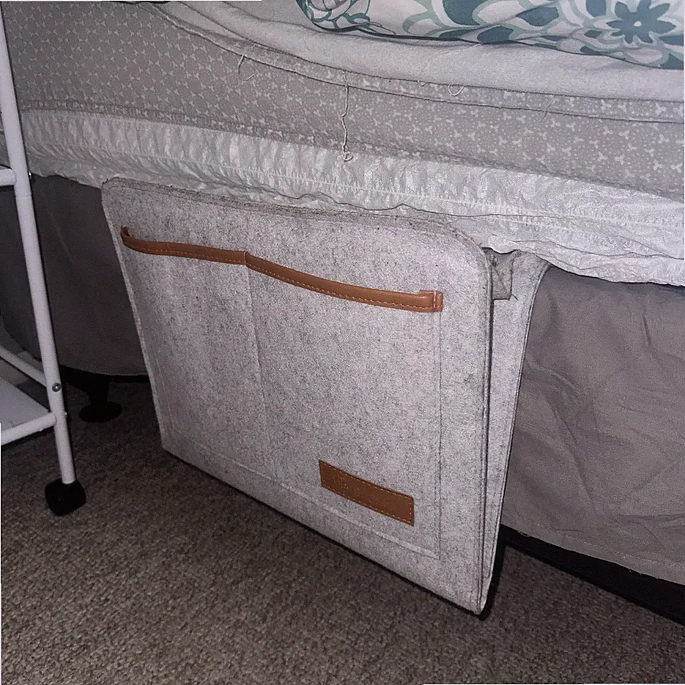 Bedside Pockets Caddy Felt Bed Storage Organizer Hanging Bag Dorm, Sofa Holder