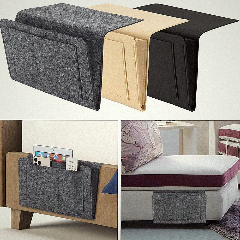 Bedside Storage Bag Sofa Hanging Caddy Pocket Bed Phone Book Holder Organizer