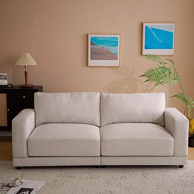Beige 81'' Modern 2-Seater Loveseat Sofa for Small Spaces, Easy Assembly