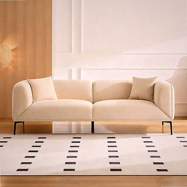 Beige 82" Modern 3-Seater Sofa with Stylish Metal Legs for Living Spaces