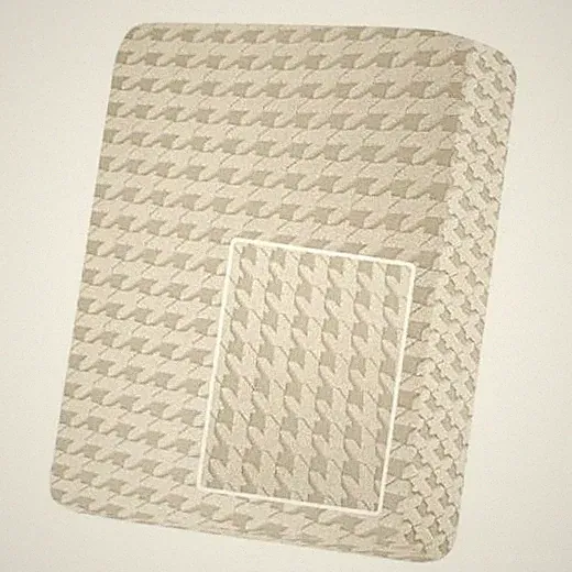 Beige Couch Cushion Covers - 1 Back Cover - Houndstooth - Beige