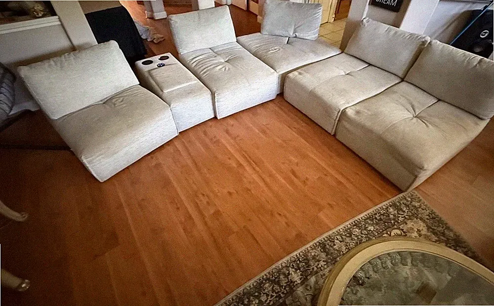 Beige Modular Sofa Sectional, Storage, USB Charging, Contemporary, Seats 6+