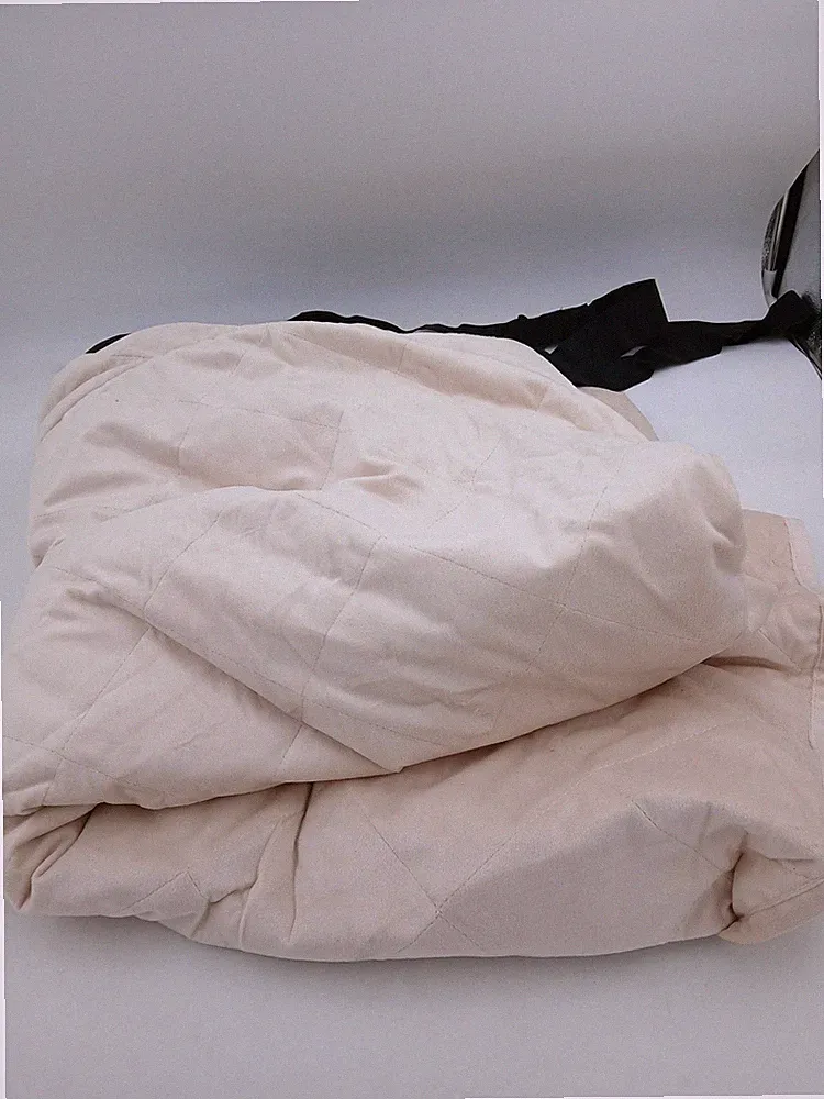 Beige Quilted Sofa Protector Cover 3 Seater 76x62 Non Slip Straps Couch Pad