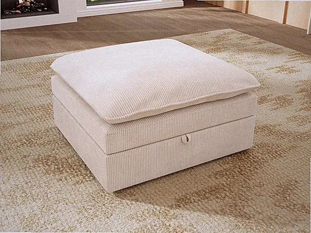 Beige Storage Ottoman Module for Modular Sectional Sofa