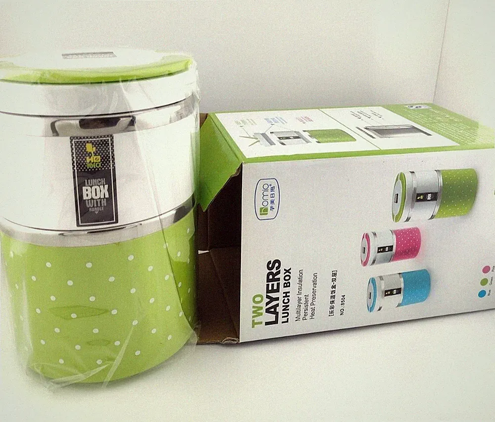 Bento Box Japanese Style Insulated Lunch Box, stainless steel 2 Section ~ NEW