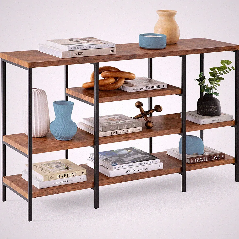 Best Choice Products Industrial Console Table w/ Tall Shelf Space - 55in, 4-Tier