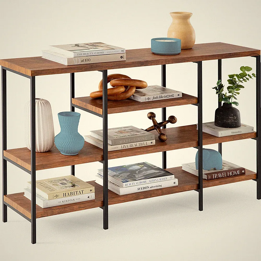 Best Choice Products Industrial Console Table w/ Tall Shelf Space - 55in, 4-Tier