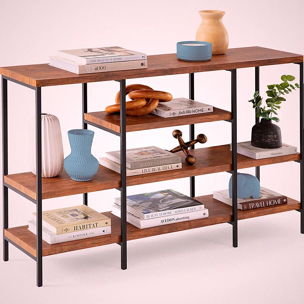 Best Choice Products Industrial Console Table w/ Tall Shelf Space - 55in, 4-Tier