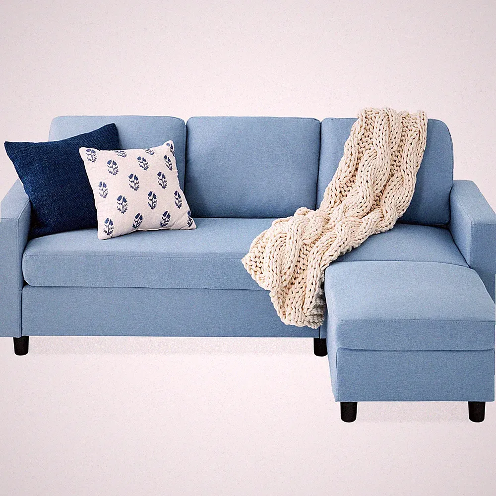 Best Choice Products Upholstered Sectional Sofa Couch Chaise Lounge Reversible