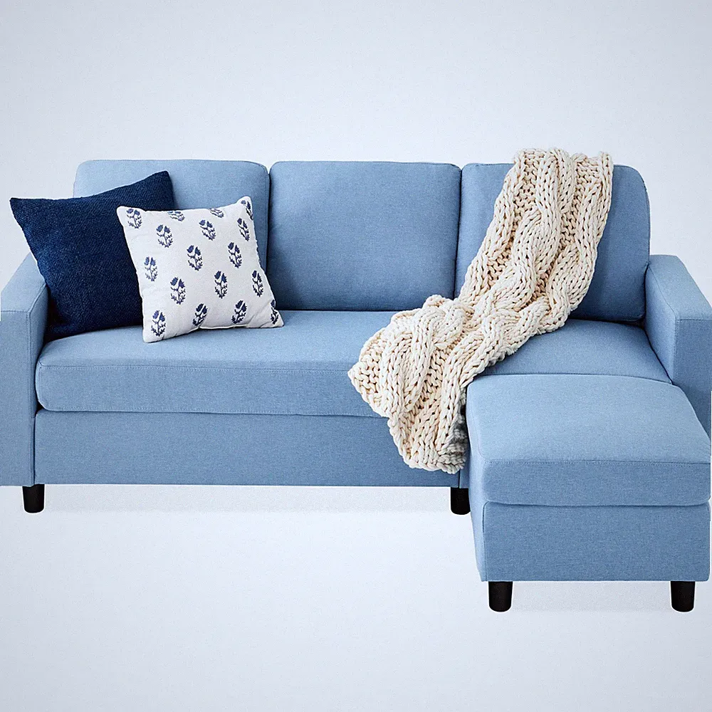Best Choice Products Upholstered Sectional Sofa Couch Chaise Lounge Reversible