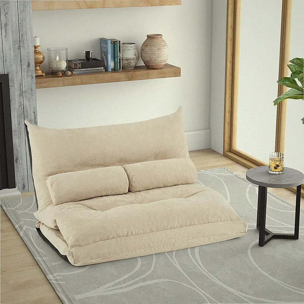 BETTARY Floor Sofa Bed, Convertible Lazy Sofa Bed with Adjustable Backrest an...