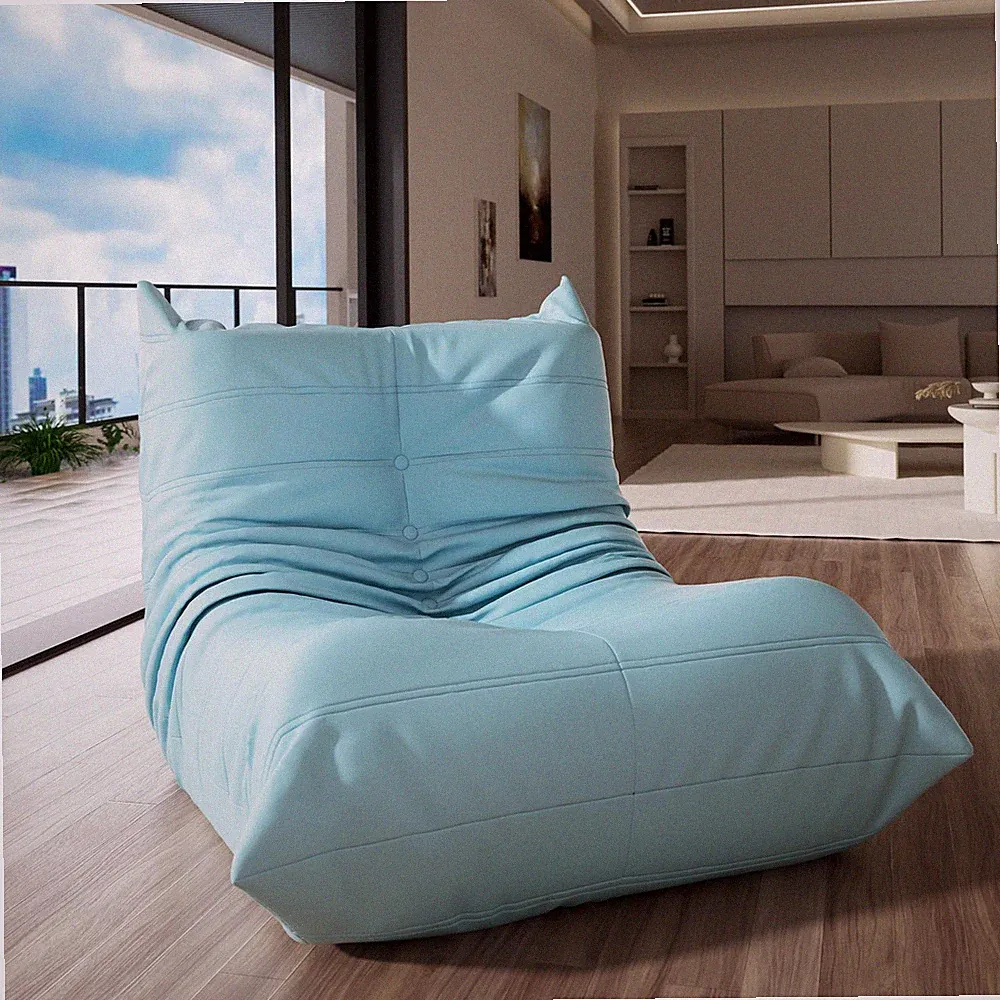 Big Bean Bag Chair for Adults, Faux Leather Bean Bag Sofa, Memory Foam Lounge...