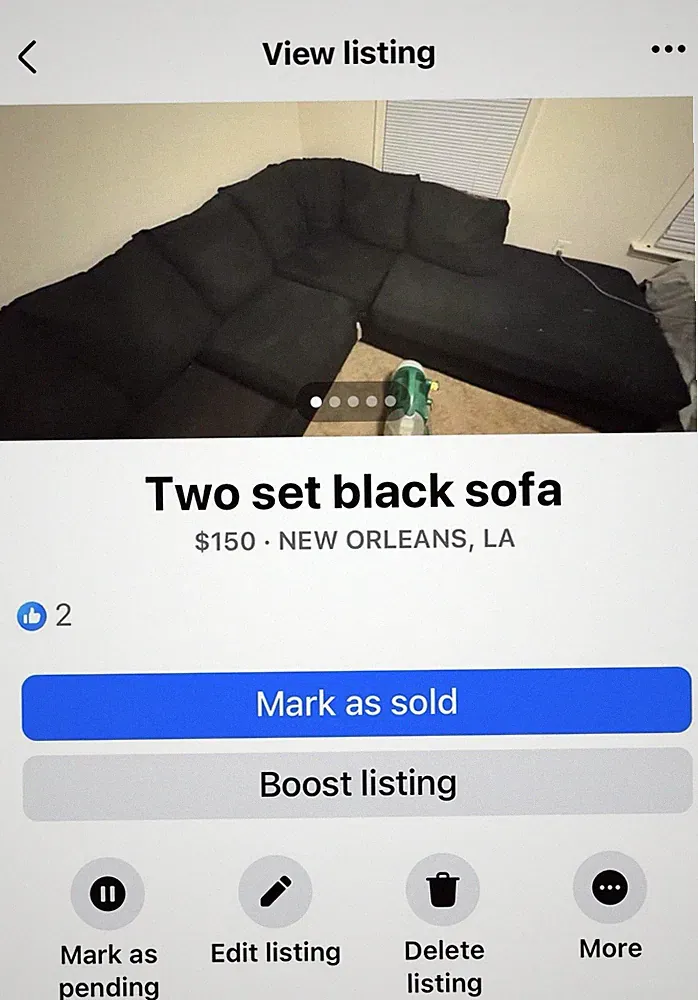 Black 2-Piece Sectional Sofa Set Fabric Cushion Back Wood Frame Modern