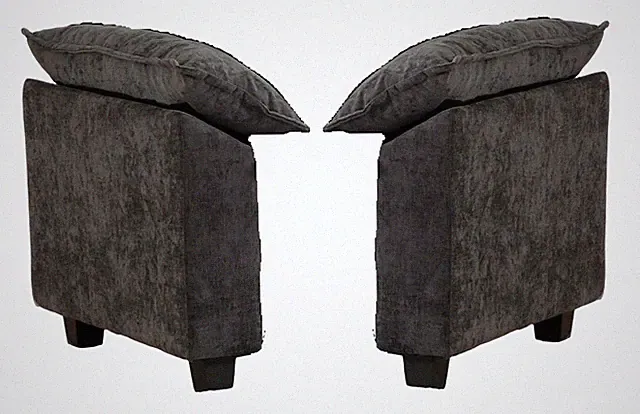 Black Chenille Armrest & Cushion Covers for Sectional Sofa