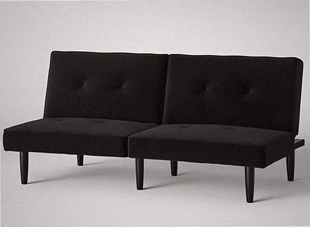 Black futon sofa couch bed. Brand new still in the box.