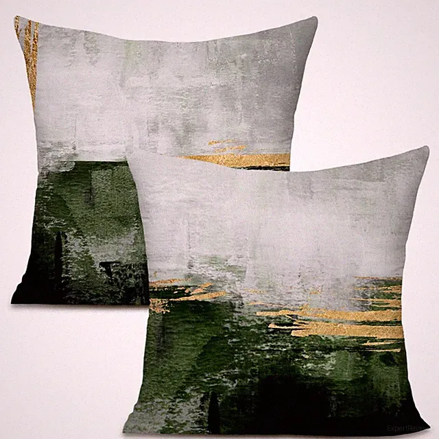 Black Green and Gold Decorative Throw Pillow Covers for Couch Sofa Bed Living...