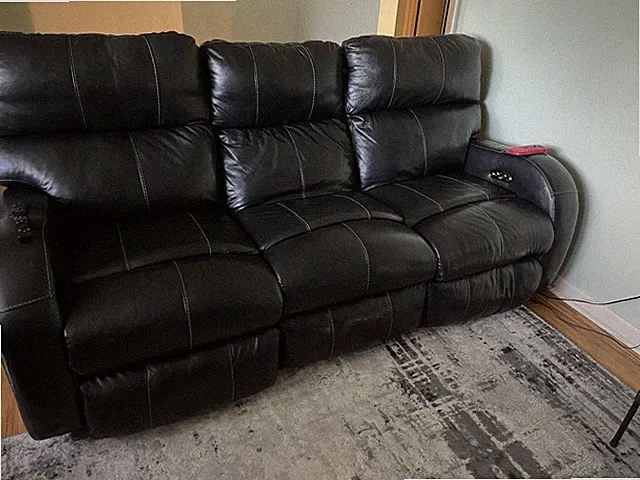 Black Italian Leather Couches