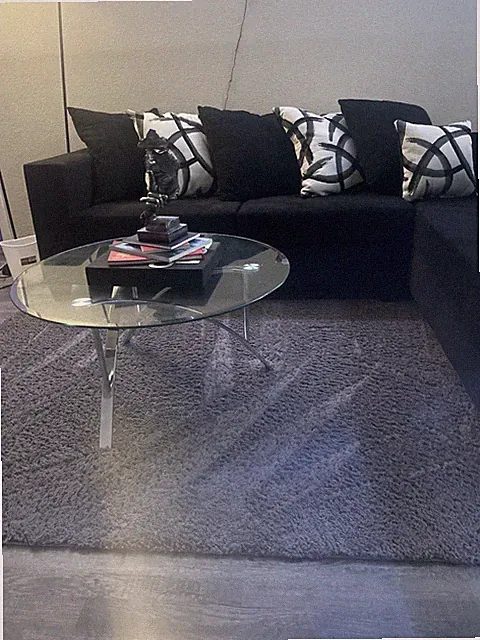 Black L Shaped Sectional With Pillows