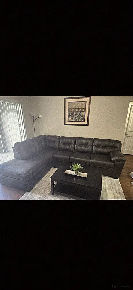 Black Leather L-Shaped Sectional Sofa w/ Chaise, 4-Seater Modern Couch