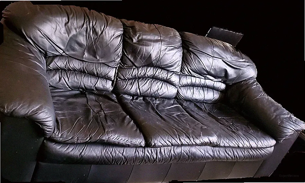 Black Leather Sectional With Ottoman