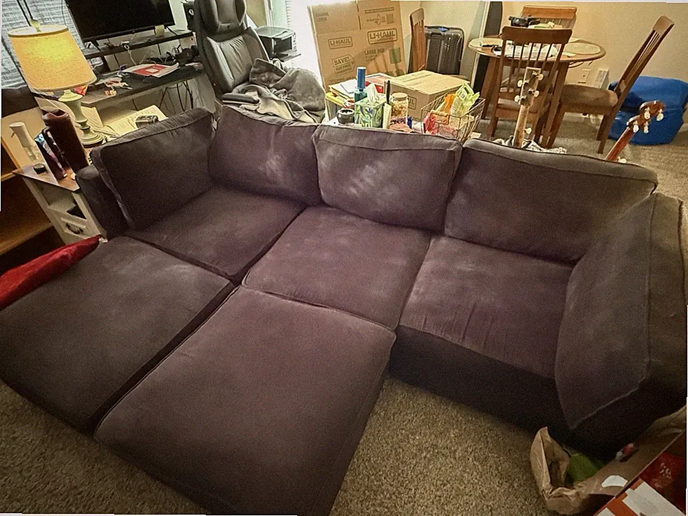 Black Modular Sectional With Storage (seats 3)