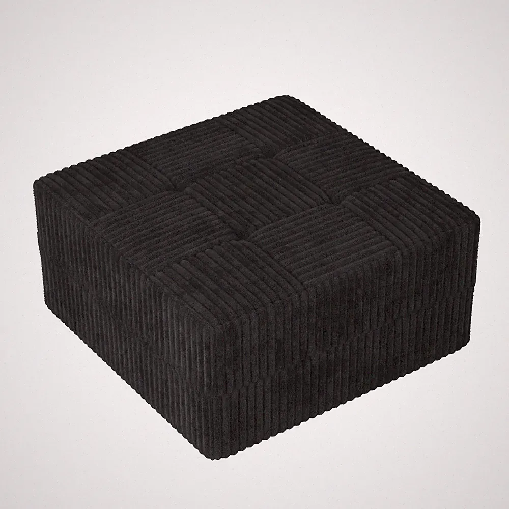 Black Modular Sleeper Sofa Sectional, Corduroy Couch for Living Room