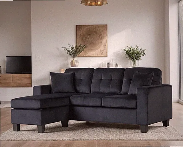 Black Reversible Sectional